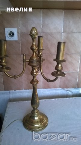 стара нощна лампа тип свещник, снимка 1 - Антикварни и старинни предмети - 13971613