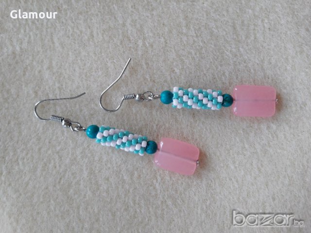 Обеци с розов кварц