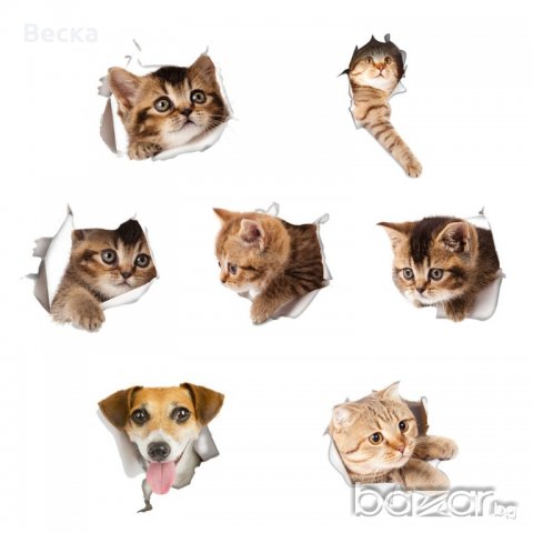 3Д Стикери с котета и кучета, снимка 10 - Декорация за дома - 20476093