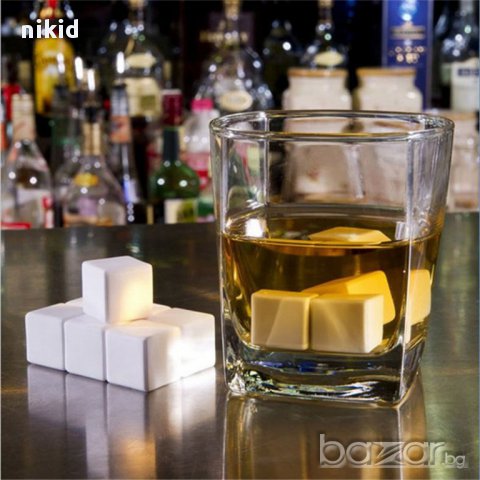 6 бр керамични каменни кубчета за охлаждане на напитки уиски тип лед