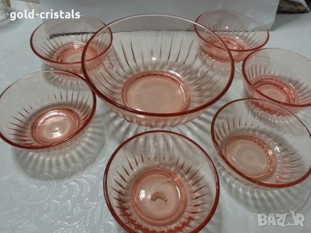 Стъклени купички розово стъкло