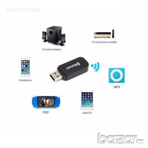 USB Bluetooth Music Receive с3.5мм стерео аудио жак, снимка 2 - Други - 14595281