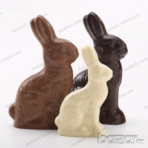 3D Великденски заек форма отливка калъп пластмаса поликарбонат шоколад тесто желе украса декориране, снимка 3 - Форми - 17056758