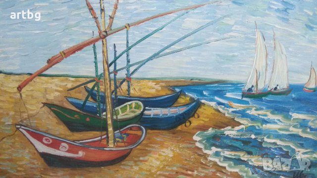 Автентична картина "Ван Гог - интерпретация", снимка 3 - Картини - 24805712