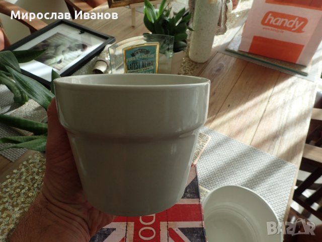 " Бежова саксия " - керамика от Швеция, снимка 5 - Градински цветя и растения - 22594254