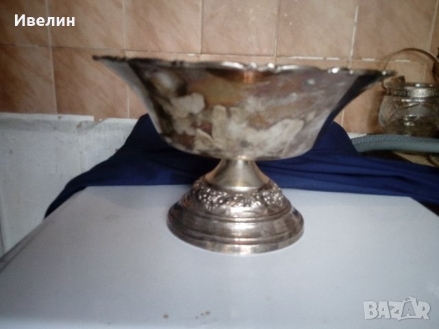 посребрена купа,фруктиера , снимка 3 - Антикварни и старинни предмети - 22066745