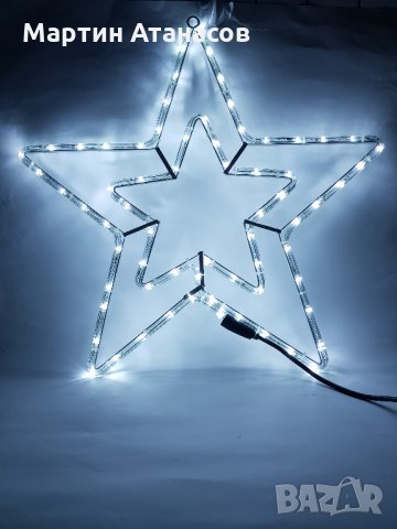 Бяла Лед Мини Снежинка 35 х 35см Коледна Украса, снимка 6 - Лед осветление - 23468871