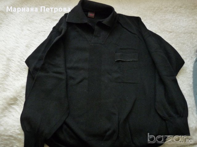 Черен вълнен пуловер р-р ХL, снимка 1 - Пуловери - 14080659