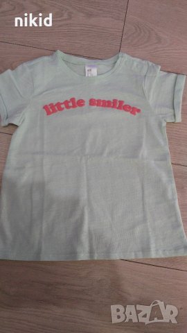 HM H&M ХМ little smiler детска тениска в резедаво