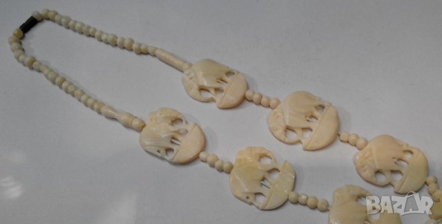 Колие слонова кост, снимка 2 - Колиета, медальони, синджири - 26076673