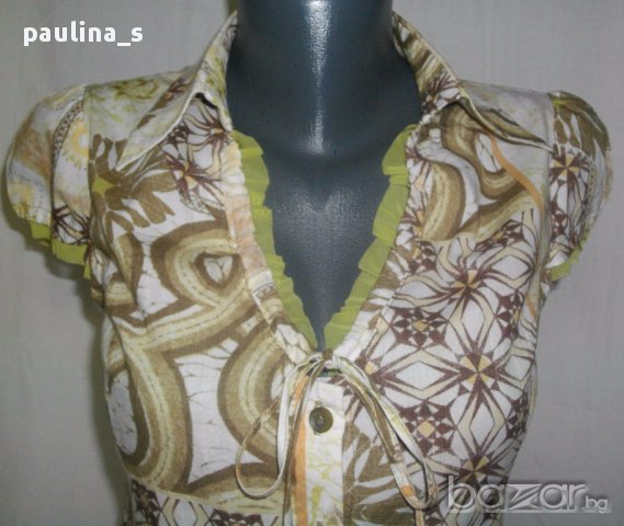 Уникална памучна риза / топ, с детайли , снимка 4 - Ризи - 15014698