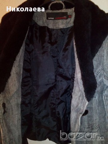 Дамско късо сако с подплата и яка с косъм., снимка 2 - Сака - 16957753