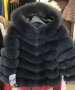 Дамско черно палто от лисица , снимка 1 - Палта, манта - 19019179
