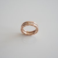Сребърен пръстен, модел на BVLGARI с розова позлата, снимка 4 - Пръстени - 22516609