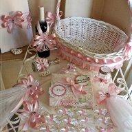 Комплект за кръщене в розово и бяло с калинки и подаръчета слончета, снимка 4 - Подаръци за кръщене - 16467587