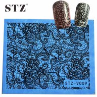STZ-V009 цял листче дантела татос ваденки водни стикери за нокти маникюр, снимка 1 - Продукти за маникюр - 17048185