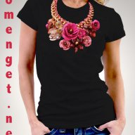 ПОСЛЕДНИ БРОЙКИ! Дамска тениска CHAIN ROSES със флорален принт! , снимка 3 - Тениски - 9872856