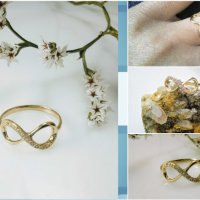 златен пръстен - БЕЗКРАЙНОСТ - 1.41 грама/размер №55, снимка 1 - Пръстени - 20986224