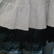 Дизйнерска дънкова пола с дантела  и изнищени краища / малък размер , снимка 13 - Поли - 14327064