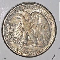 USA  50 Cents 1946 Philadelphia Mint in XF-AUNC CONDITION, снимка 2 - Нумизматика и бонистика - 21091719