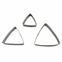 3 бр триъгълник метални резци форми за бисквитки сладки украса декорация торта шоколад фондан, снимка 1 - Форми - 19265018