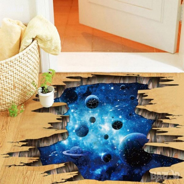 3D Космически планети стикер лепенка за таван и под плочки стена самозалепващ, снимка 1
