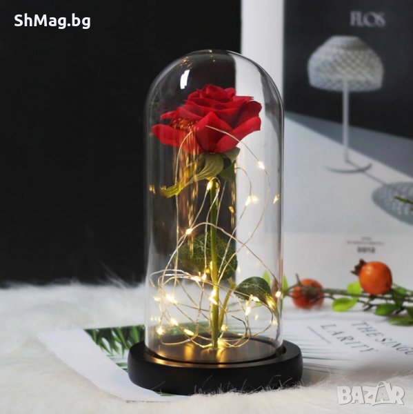 Роза в стъкленица светеща, снимка 1