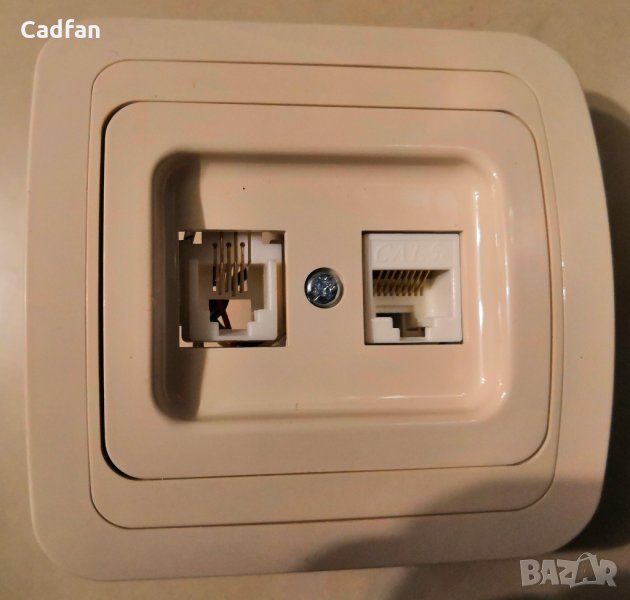 Розетка MAKEL компютър CAT5+телефон, снимка 1