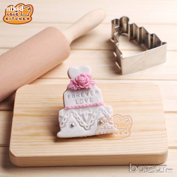 триетажна торта метална форма резец за сладки бисквитки бисквити фондан украса, снимка 1