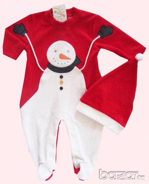 56  Сали Коледно костюмче със шапчица РАЗПРОДАЖБА, снимка 1