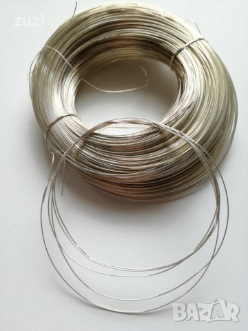 Сребърна тел , електропроводник ф 0,35 мм - 999  сребро, снимка 1