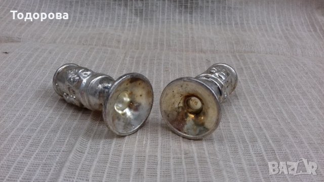 Чифт малки  свещници, снимка 3 - Антикварни и старинни предмети - 21619826