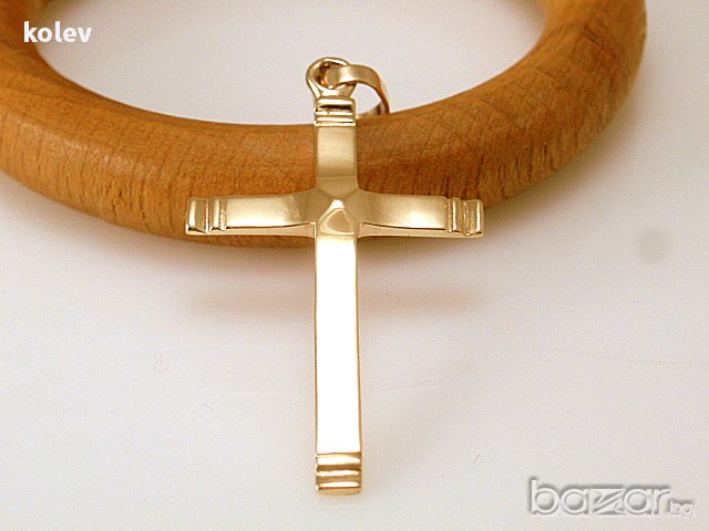 Златен кръст, изчистен модел 1.76 грама / 14 карата, снимка 2 - Колиета, медальони, синджири - 13309878