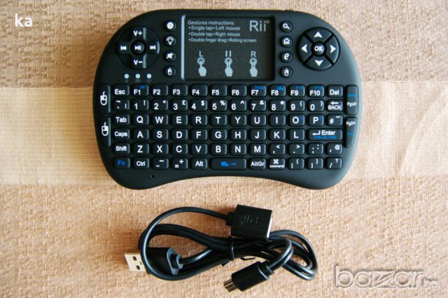 Нова Rii i8+ с подсветка безжична мишка и клавиатура air mouse , снимка 2 - Клавиатури и мишки - 15268461