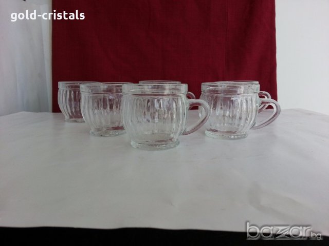 Руски стъклени чашки  халбички, снимка 4 - Антикварни и старинни предмети - 19197655