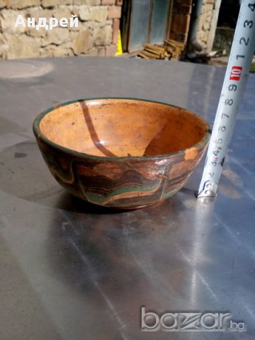 Старинна керамична паница, снимка 2 - Антикварни и старинни предмети - 17560766