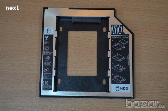 DVD адаптер/caddy за 2-ри HDD/SSD 2,5" за лаптоп 9.5/12.7мм + Гаранция, снимка 5 - Кабели и адаптери - 14791376