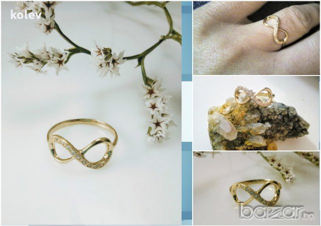 златен пръстен - БЕЗКРАЙНОСТ - 1.41 грама/размер №55, снимка 1 - Пръстени - 20986224