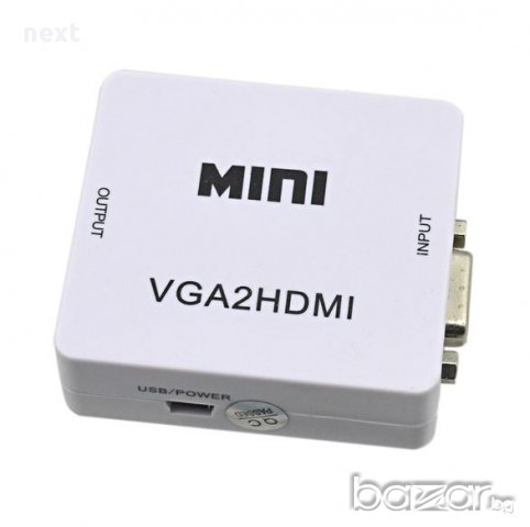 VGA към HDMI преходник с аудио и захранване + Гаранция