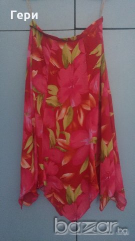 Цикламена пола - шифон, снимка 2 - Поли - 18969798