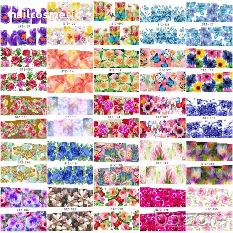 25 листа красиви ваденки микс за цял нокът, снимка 3 - Продукти за маникюр - 21176686