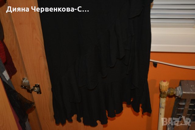 Черна рокля с воали и гол гръб, снимка 4 - Рокли - 25425069