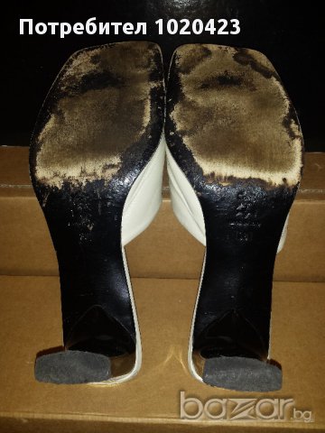 Бели чехли естествена кожа, снимка 3 - Чехли - 10788577