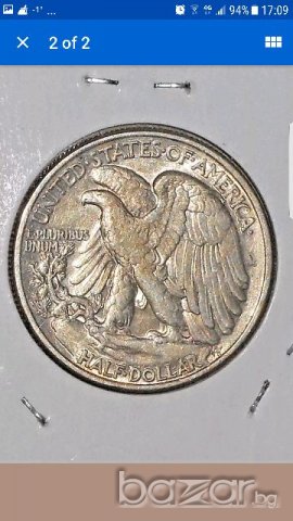 USA 50 Cents 1946 Philadelphia Mint in XF-AUNC CONDITION, снимка 2 - Нумизматика и бонистика - 21091719