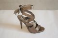 Елегантни кафяви високи сандали на ток марка Furiezza - 39, снимка 1 - Сандали - 14571330