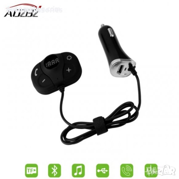 Автомобилен комплект Безжичен FM Bluetooth предавател MP3 плейър USB SD хендсфри дисплей ALD62, снимка 1