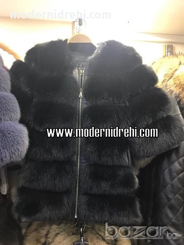 Дамско палто от лисица турско черно , снимка 1
