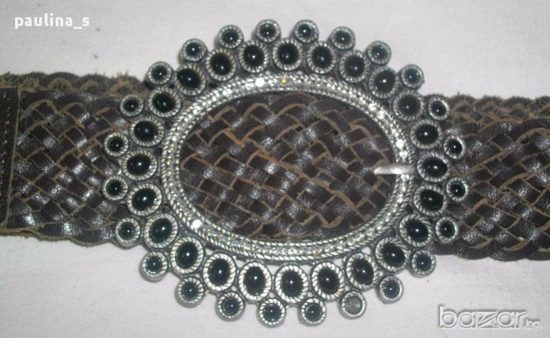 Дизайнерски декориран колан "S'Nob" / естествена кожа, снимка 1