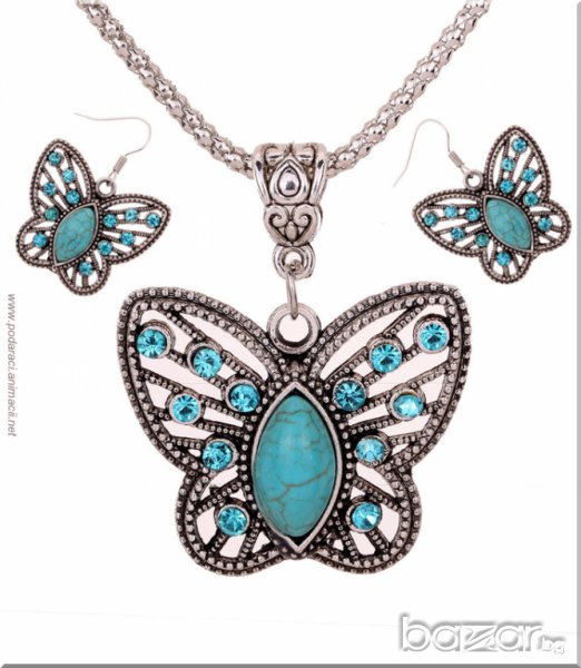 ПЕПЕРУДИ – КОМПЛЕКТ ТИБЕТСКО СРЕБРО, снимка 1