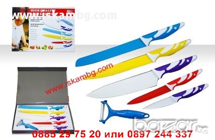 Комплект керамични ножове + белачка , снимка 1